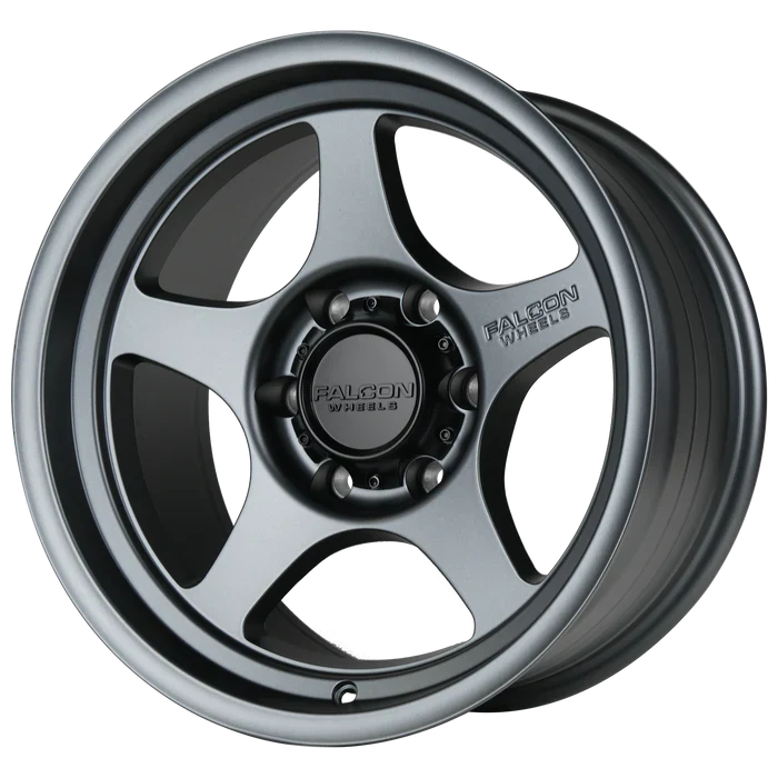 17x9 Falcon Wheels T2 Full Matte Gunmetal Wheel 6x5.5 Bolt Pattern 0mm Offset