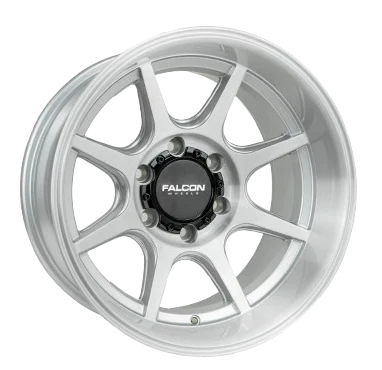 17x9 Falcon Wheels T8 Seeker Full Brushed Silver Wheel 6x5.5 Bolt Pattern -12mm Offset