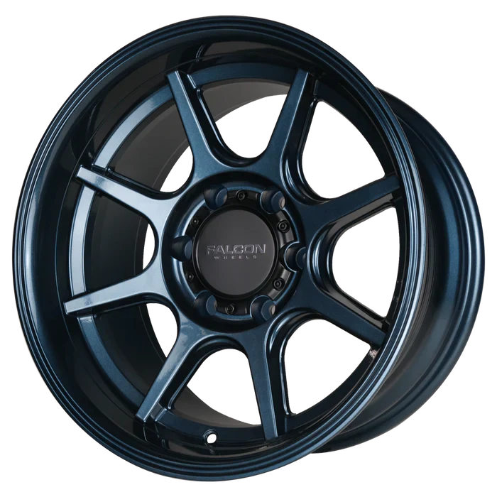 17x9 Falcon Wheels T8 Seeker Battle Royale Blue Wheel 6x5.5 Bolt Pattern -38mm Offset