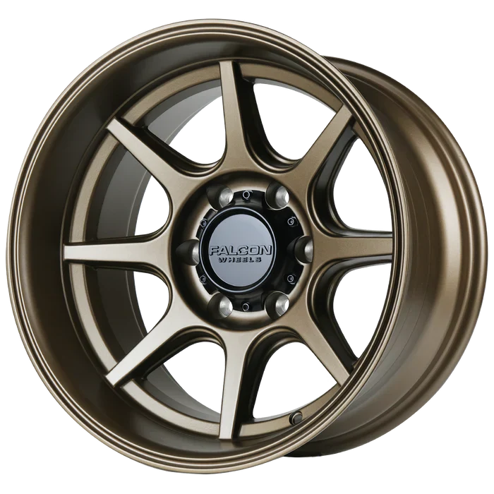 17x9 Falcon Wheels T8 Seeker Full Matte Bronze Wheel 6x5.5 Bolt Pattern -12mm Offset