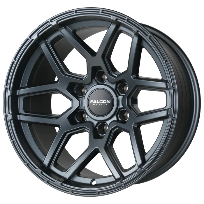 17x9 Falcon Wheels T9 Atlas Full Matte Gunmetal Wheel 6x5.5 Bolt Pattern -38mm Offset