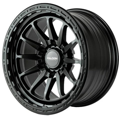 17x9 Falcon Wheels TC1 Excel Matte Black Wheel 6x5.5 Bolt Pattern -10mm Offset