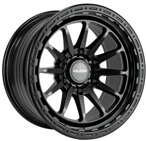 17x9 Falcon Wheels TC1 Excel Matte Black Wheel 6x5.5 Bolt Pattern -10mm Offset