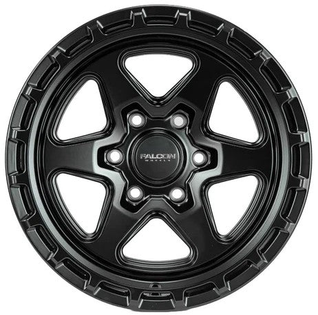 17x9 Falcon Wheels TC2 Combat Matte Black Wheel 6x5.5 Bolt Pattern -12mm Offset