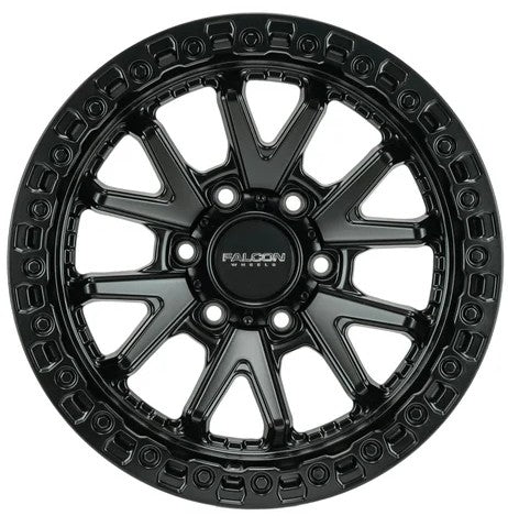 17x9 Falcon Wheels TC3 Chaos Matte Black Wheel 6x5.5 Bolt Pattern -10mm Offset