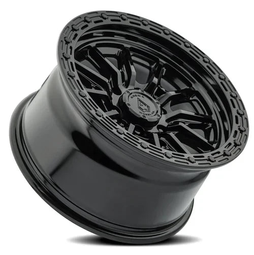 17x9 arena wheel a106 trek glossy black wheel 6x5.5 bolt pattern 12mm offset