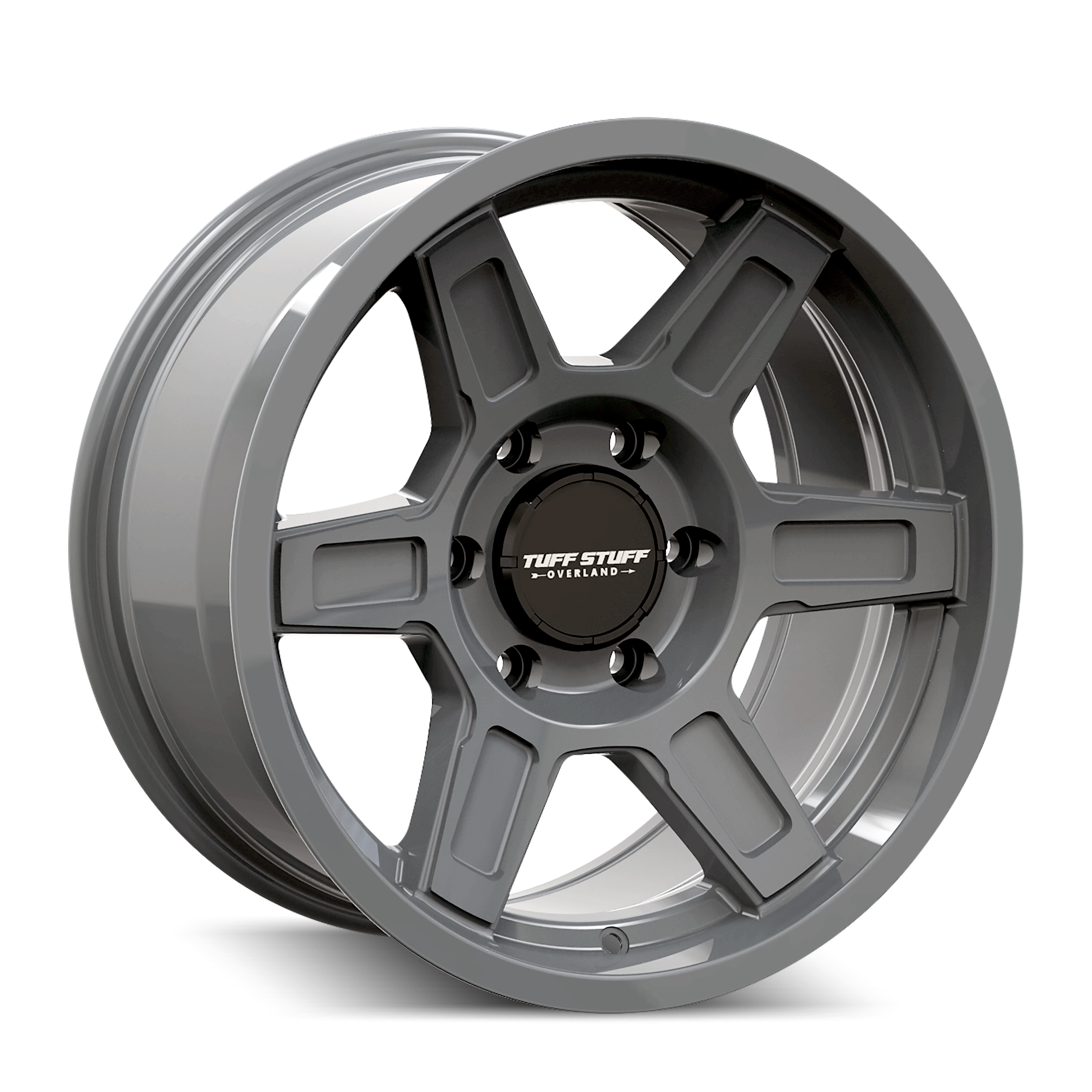 17x8 5 tuff stuff ascent gloss grey wheel 6x5.5 bolt pattern 0mm offset