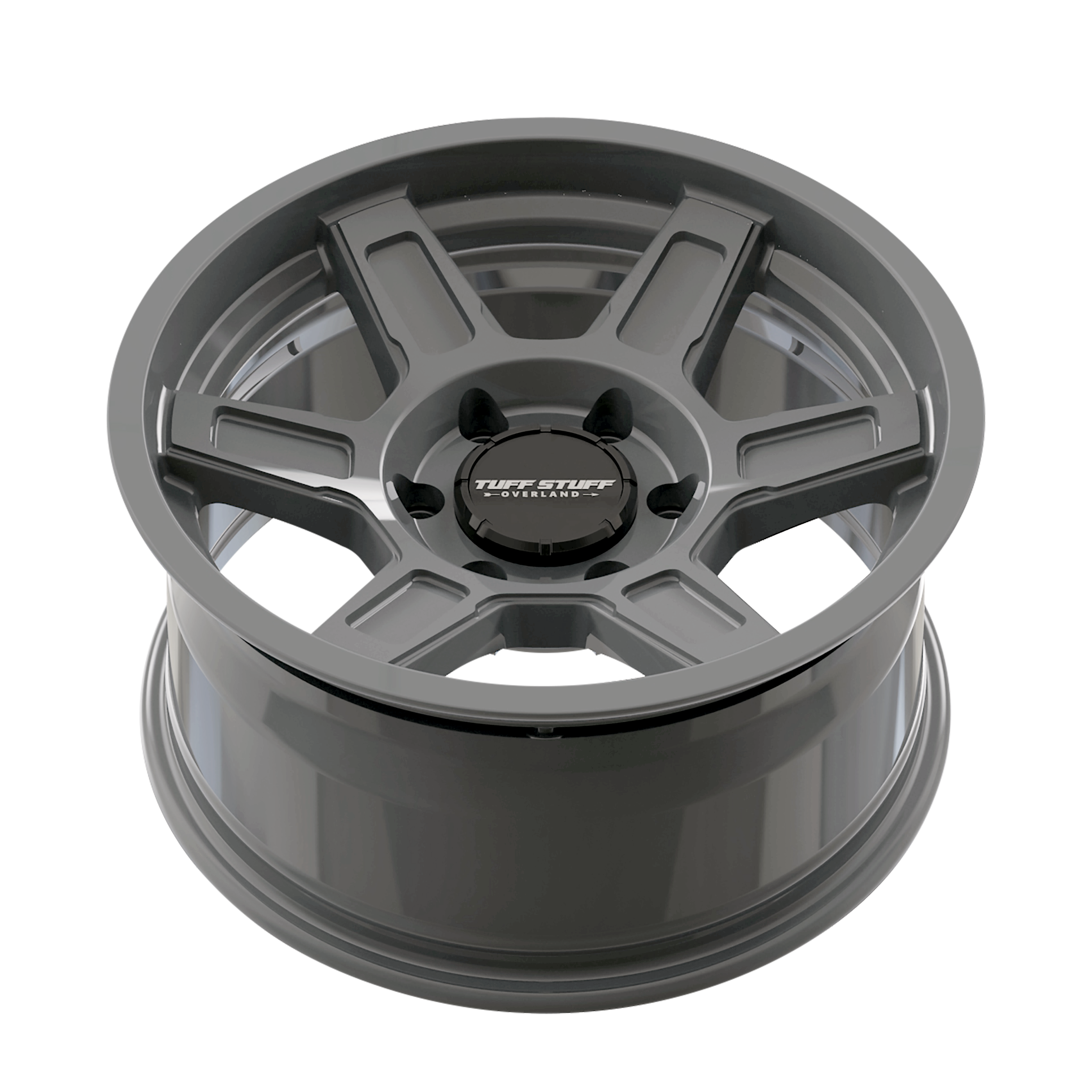 17x8 5 tuff stuff ascent gloss grey wheel 6x5.5 bolt pattern 0mm offset