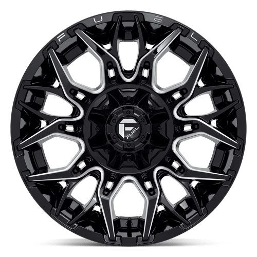 20x10 fuel off-road d769 twitch glossy black milled wheel 6x5.5 bolt pattern 18mm offset