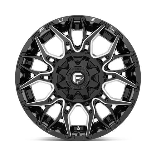 22x12 fuel off-road d769 twitch glossy black milled wheel 6x5.5 bolt pattern 44mm offset