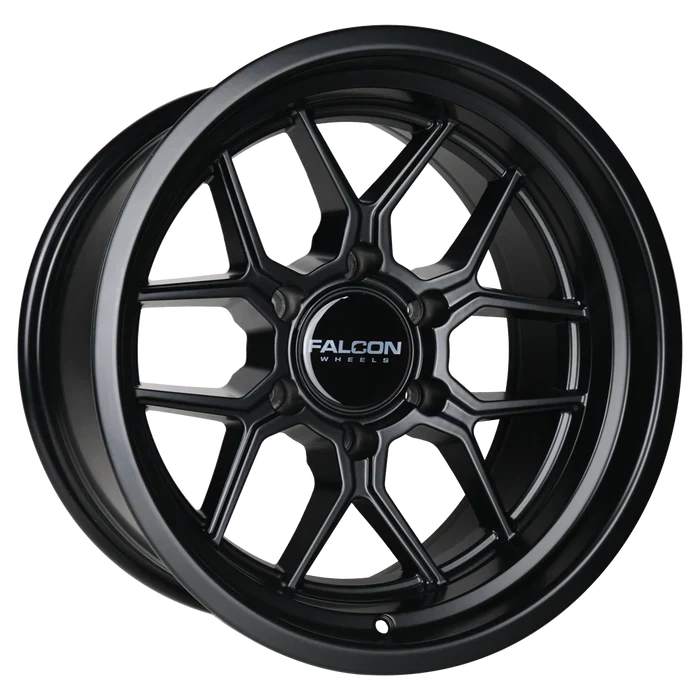 17x9 Falcon Wheels TX1 Apollo Matte Black Wheel 6x5.5 Bolt Pattern -25mm Offset