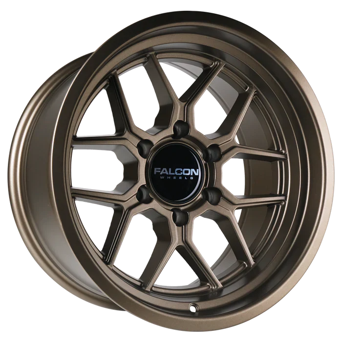 17x9 Falcon Wheels TX1 Apollo Full Matte Bronze Wheel 6x5.5 Bolt Pattern -12mm Offset