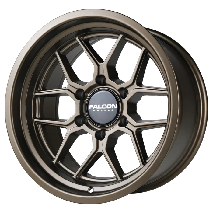 17x9 Falcon Wheels TX1 Apollo Full Matte Bronze Wheel 6x5.5 Bolt Pattern -12mm Offset