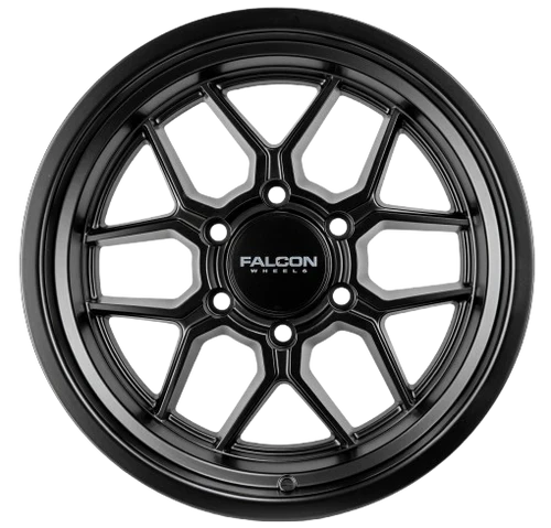 17x9 Falcon Wheels TX1 Apollo Full Matte Gunmetal Wheel 6x5.5 Bolt Pattern -12mm Offset