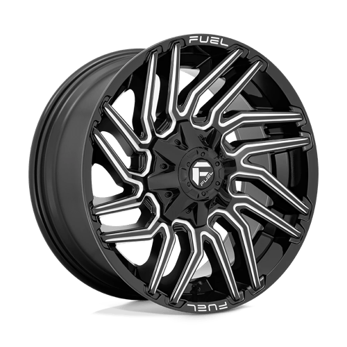 22x10 fuel off-road d773 typhoon gloss black milled wheel 6x5.5 bolt pattern 18mm offset