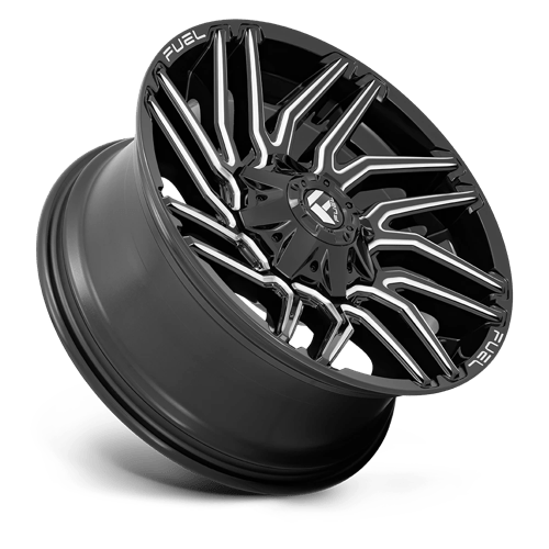 20x9 fuel off-road d773 typhoon gloss black milled wheel 6x5.5 bolt pattern 1mm offset