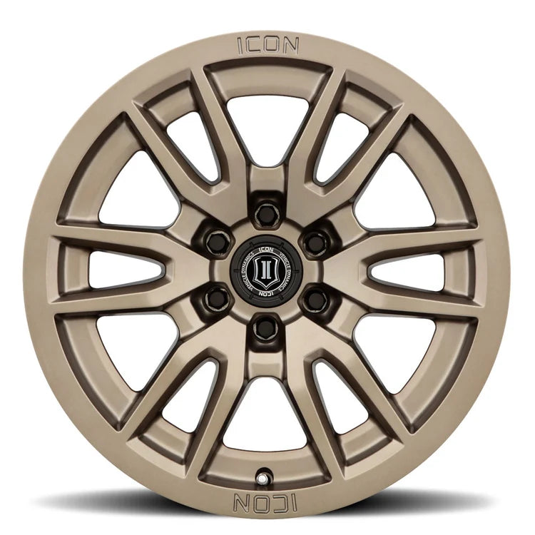 17x8.5 Icon Alloys Vector 6 Bronze Wheel 6x5.5 Bolt Pattern 25mm Offset