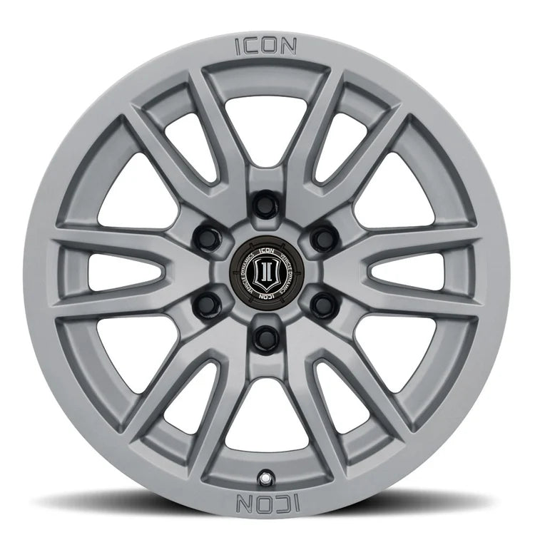 17x8.5 Icon Alloys Vector 6 Titanium Wheel 6x5.5 Bolt Pattern 0mm Offset