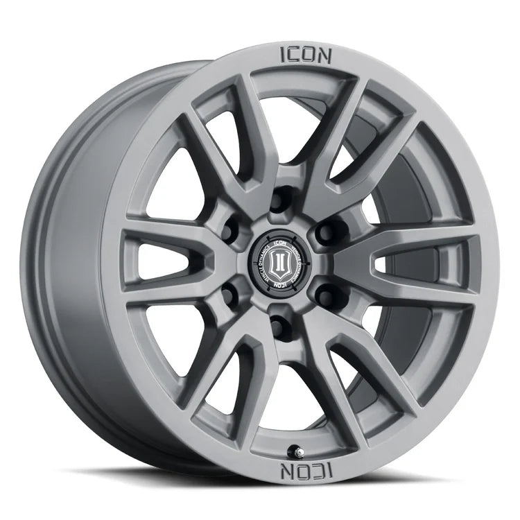 17x8.5 Icon Alloys Vector 6 Titanium  Wheel 6x5.5 Bolt Pattern 25mm Offset