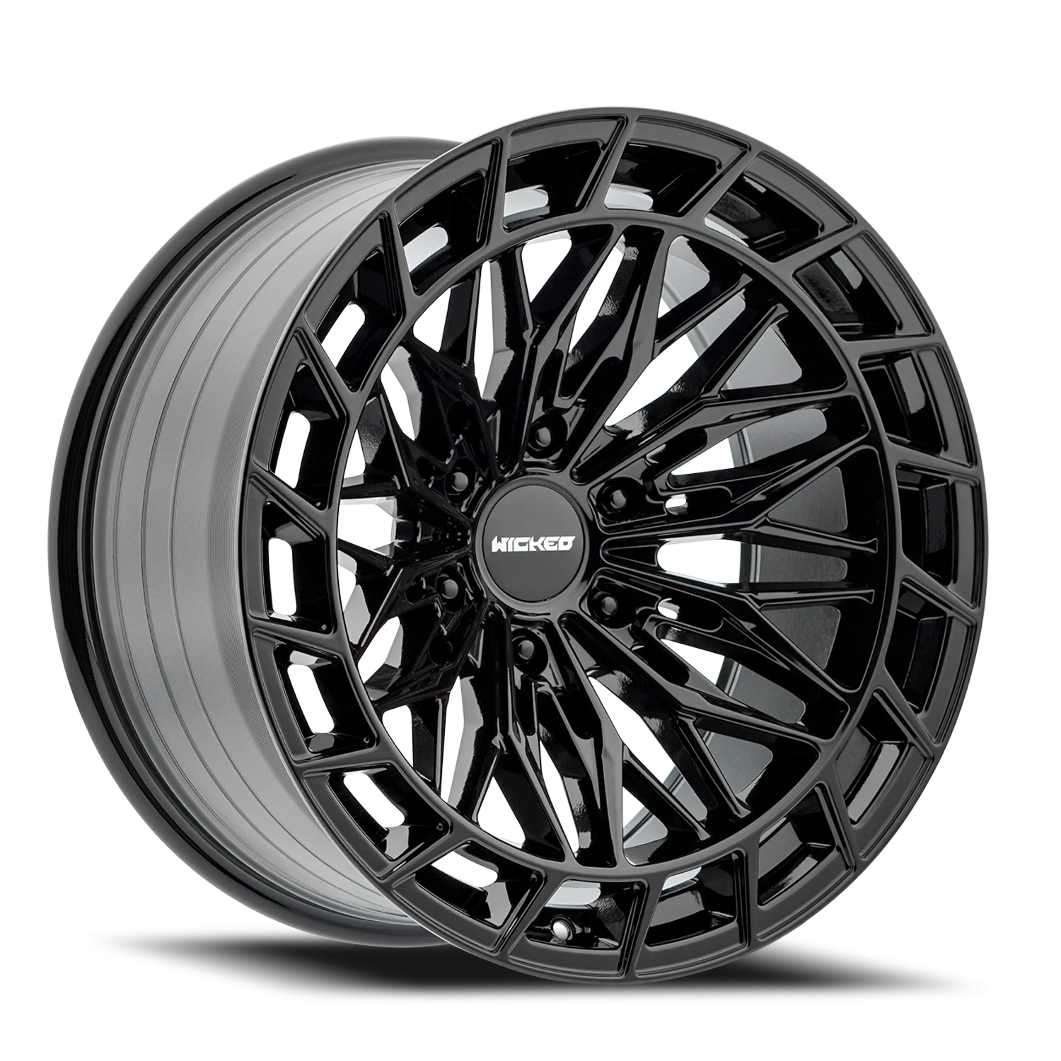 20x10 Wicked Off-Road W829 Gloss Black Wheel 6x5.5 Bolt Pattern -24mm Offset