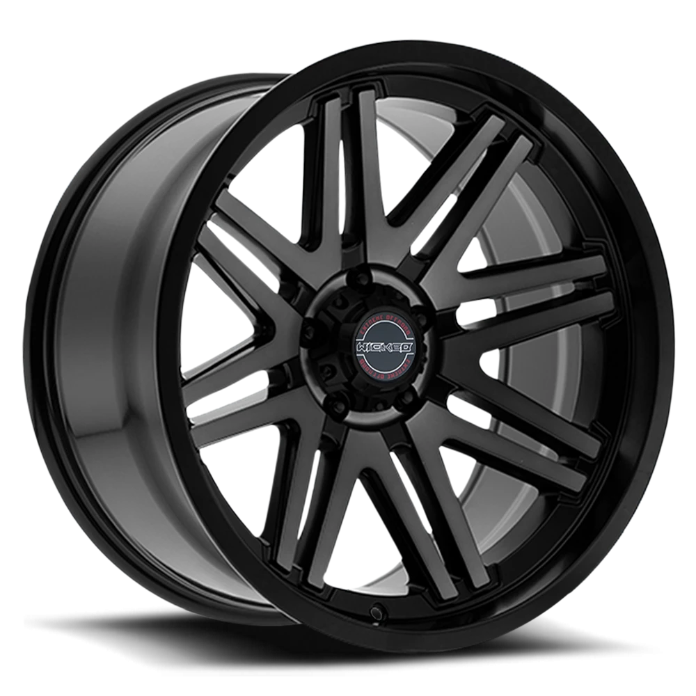 20x10 Wicked Off-Road W901 Gloss Black W/Dark Tint Wheel 6x5.5 Bolt Pattern -12mm Offset