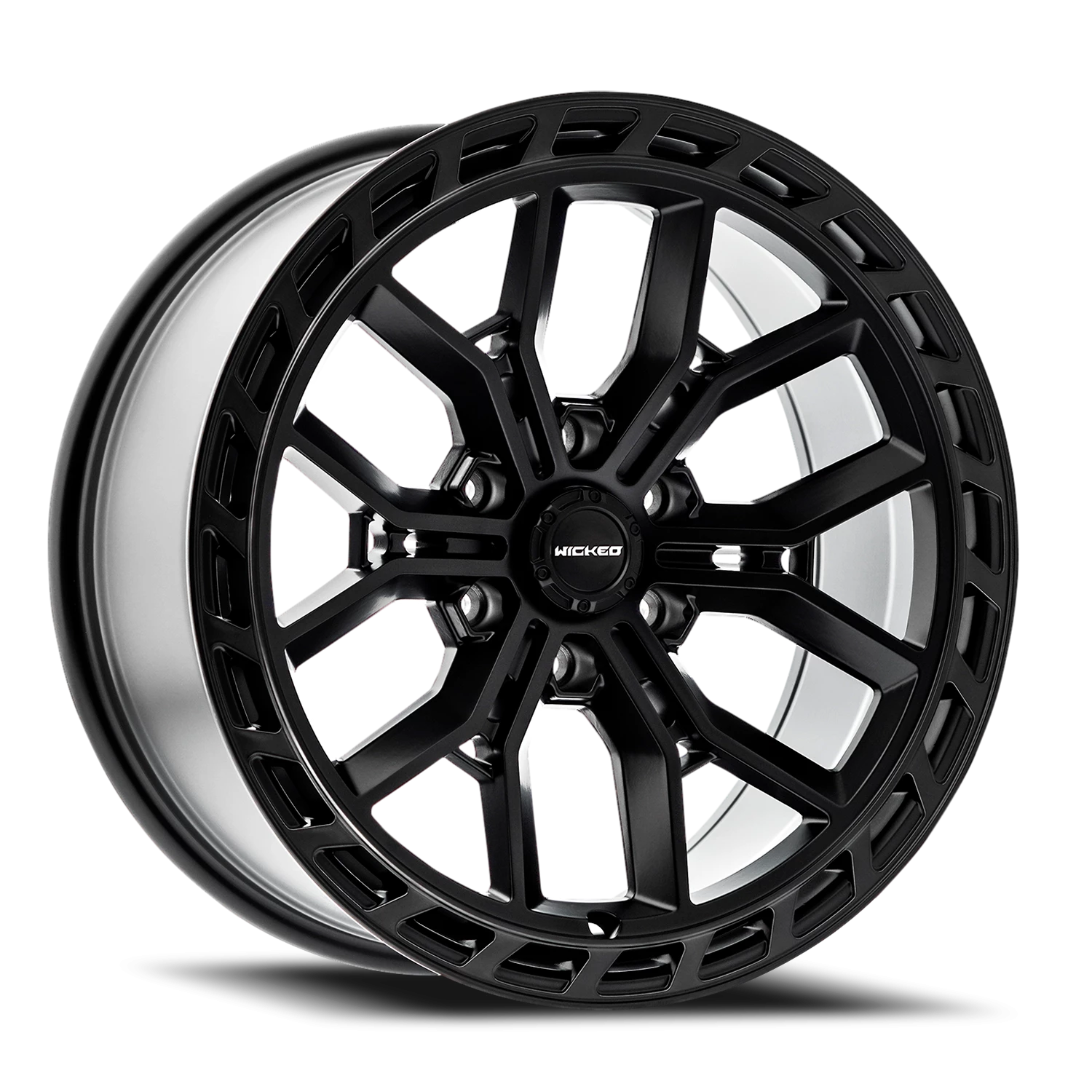 20x9 Wicked Off-Road W948 Satin Black W/Dark Tint Wheel 6x5.5 Bolt Pattern 0mm Offset