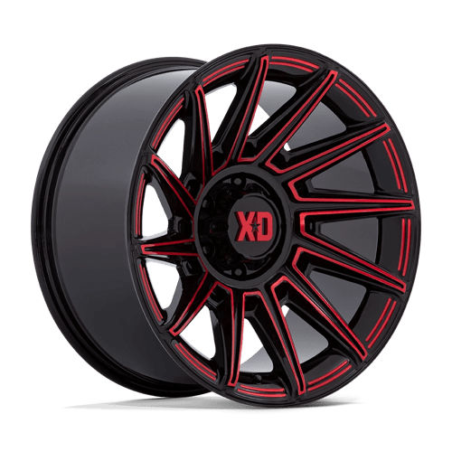 20x10 xd wheels xd867 specter gloss black w red tint wheel 6x5.5 bolt pattern 18mm offset