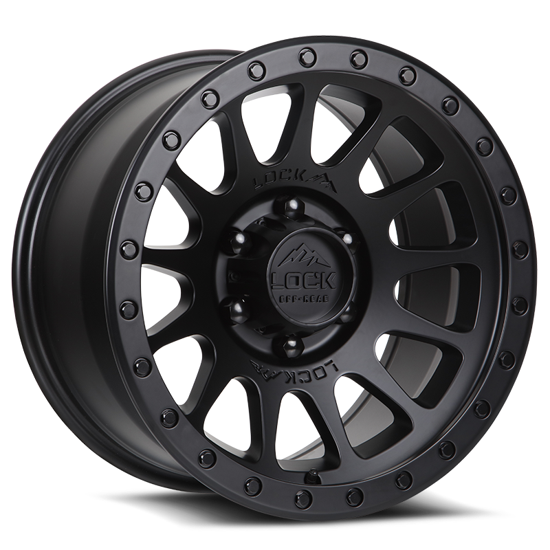 17x9 lock off-road yosemite matte black w matte black ring wheel 6x5.5 bolt pattern 0mm offset
