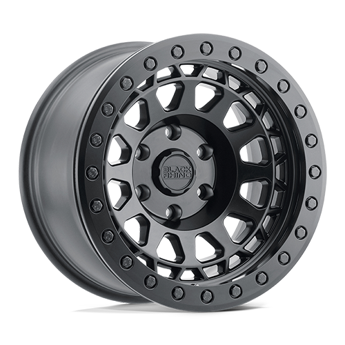 17x8 5 black rhino hard alloys prm primm matte black w black bolts beadlock wheel 6x5.5 bolt pattern 0mm offset