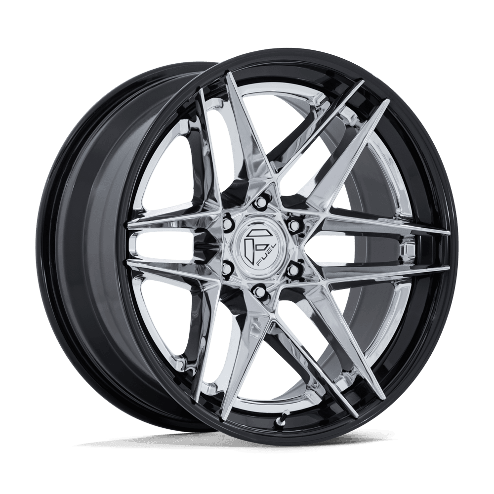 22x10 fuel off-road fc408 flight chrome w gloss black lip wheel 6x5.5 bolt pattern 18mm offset