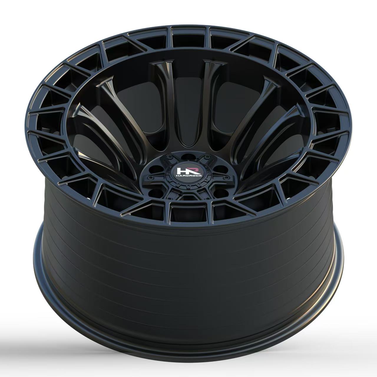 20x10 Hardrock Offroad H111 H111 Satin Black Wheel 6x5.5 Bolt Pattern -19mm Offset