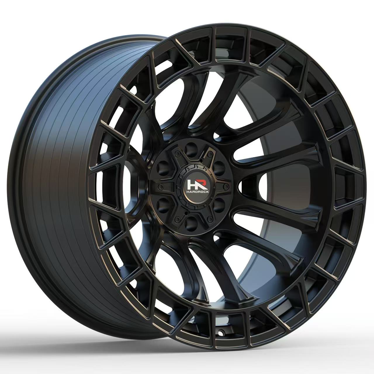20x10 Hardrock Offroad H111 H111 Satin Black Wheel 6x5.5 Bolt Pattern -19mm Offset