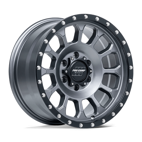 17x8 5 pro comp alloys pa34 rockwell matte graphite w black lip wheel 6x5.5 bolt pattern 0mm offset