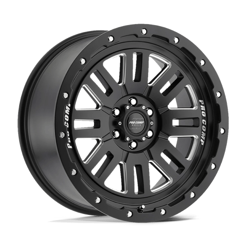 17x9 pro comp alloys pa61 cognos satin black milled wheel 6x5.5 bolt pattern 6mm offset