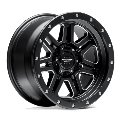 17x9 pro comp alloys pa62 apex satin black milled wheel 6x5.5 bolt pattern 6mm offset