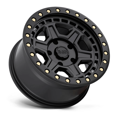 17x9 black rhino hard alloys ren reno matte black w brass bolts wheel 6x5.5 bolt pattern 12mm offset