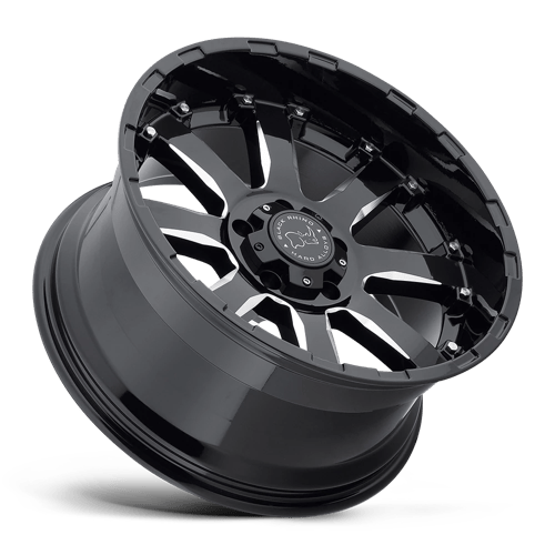 17x9 black rhino hard alloys sra sierra gloss black w milled spokes wheel 6x5.5 bolt pattern 12mm offset
