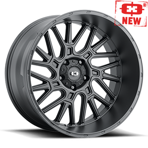 22x10 Vision 404 Brawl Satin Black Wheel 6x5.5 Bolt Pattern -19mm Offset