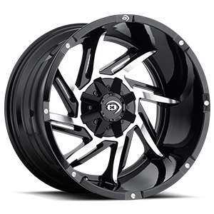 20x9 Vision 422 Prowler Gloss Black Machined Face Wheel 6x5.5 Bolt Pattern -12mm Offset
