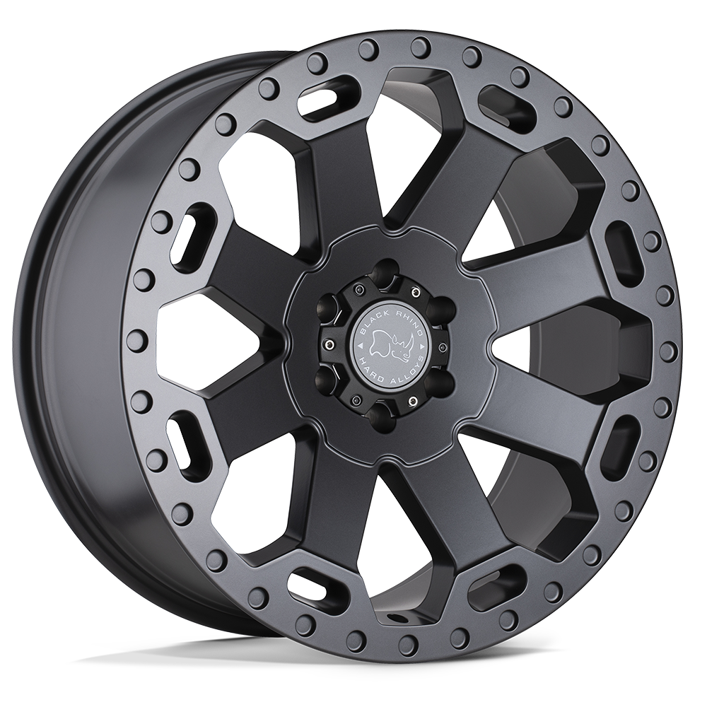 18x9 Black Rhino WAR Warlord Matte Gunmetal Wheel 6x5.5 Bolt Pattern -12 Offset
